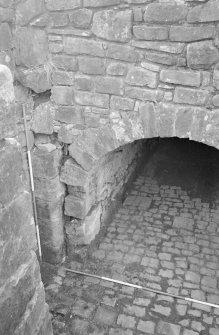 Craignethan Castle
Excavations 1993-1995
Frame 17 - Entrance to passage at basement level of east range - from north