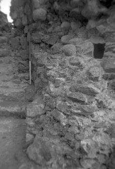 Inverlochy Castle
Frame 13 - Right-hand wall at base of mural stair in southwest tower, showing beam socket
