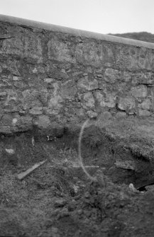 Excavation photograph : detail of vault location, looking south-west.