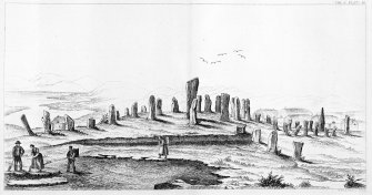 'Druidical circle, Callernish, Island of Lewis'. PSAS vol.2, plate XII.