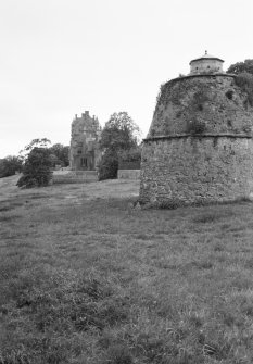 View of Ayton Castle and dovecot from NE.