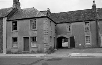 View of Mews Cottage and Croftview House, High Street, Ayton, from N.