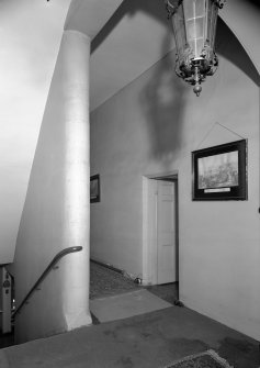 Interior view of Aldbar Castle showing staircase and landing.