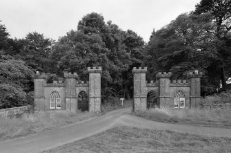 View of West Lodge, Aldbar Castle, from N.