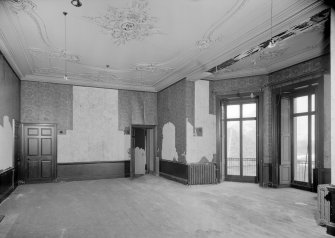 Interior view of Fordell House showing first floor room to left of staircase.