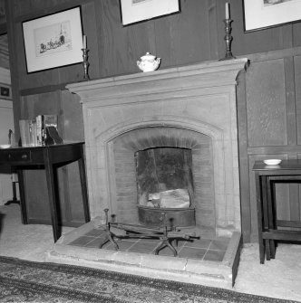 Gunroom detail of fireplace