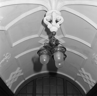 Cloakroom lobby, detail of electric light fitting