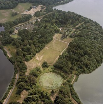 Oblique aerial view of Castle Kennedy, taken in 1992.