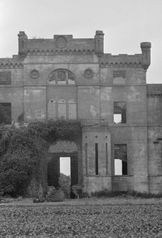 View of Rossie Castle from S showing main entrance.