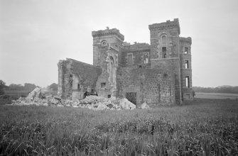 View of Rossie Castle showing the E wing partly demolished.
