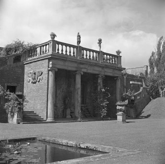 Detail of formal garden loggia.