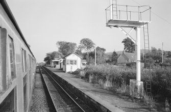 View of Lentran Station, signal box and signal ghantry.