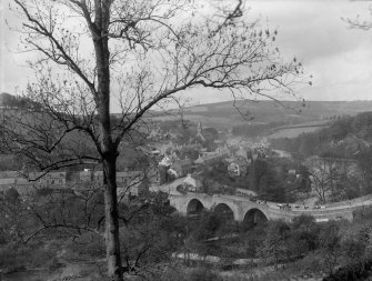 General view of Kirkfieldbank from Lanark.
Titled on negative bag: 'Kirkfieldbank with tree'