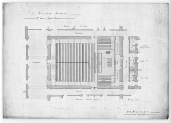 Photographic copy of plan of court room and corridor.