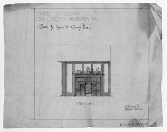 Photographic copy of drawing showing detail of morning room chimney piece of house for Fred N Henderson.