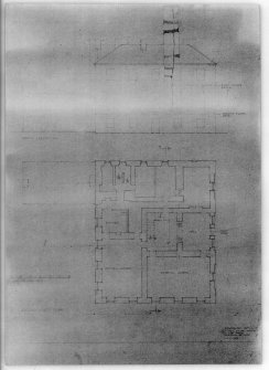 Photographic copy of south elevation and ground floor plan.
Proposed alterations for R H Johnston-Stewart Esq.