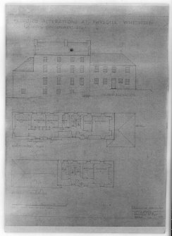 Photographic copy of north elevation, first and second floor plans.
Proposed alterations for R H Johnston-Stewart Esq.