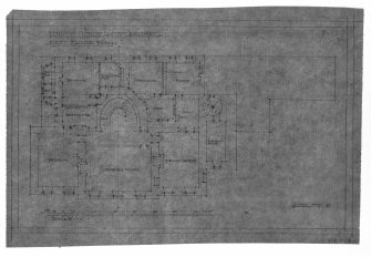 Photographic copy of drawing of first floor plan.
Insc: 'Touch House, Stirlingshire, First Floor Plan', '17 Great Stuart St., Edinburgh, 16/01/28'.
