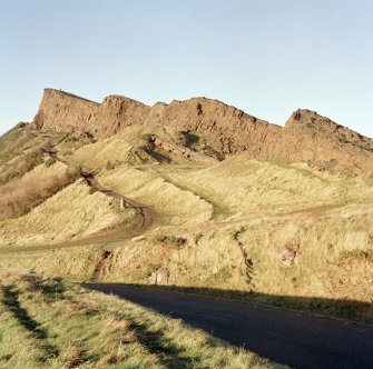 Holyrood Park: view of S end of Salisbury Crags, showing archaeological features
