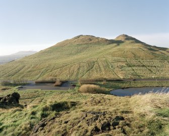 Holyrood Park: cultivation terraces and other features on E side of Arthur's Seat, seen from below Dunsapie fort
