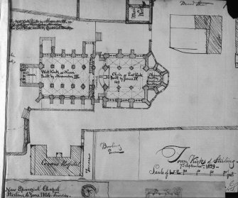 Photographic copy of drawing showing plan of Church of the Holy Rude, Stirling.