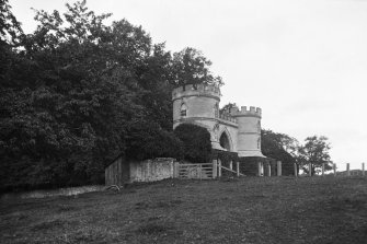 View gate lodges, Duns Castle, from SW.
