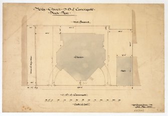 Photographic copy of block Plan of Moray Free Church
Insc. "Moray Church S.B. of Canongate. Block Plan.   29 Queensferry St.  Edinr.  May 1888"