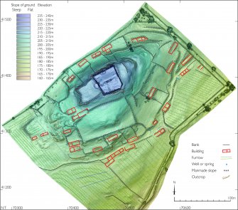 Plan of Hume Castle and its environs, based on a UAV photography derived height model