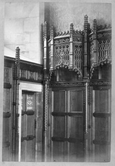 Great Hall detail of tabernacle work  (wooden tracery)