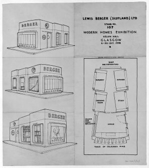 Exhibition stand for Lewis Berger (Scotland) Limited.
Photographic copy of details for Modern Homes Exhibition.