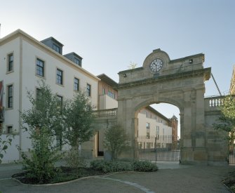 View of 10 - 30 Graham Square through gateway from N