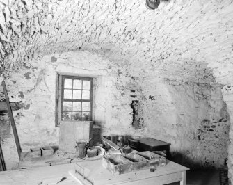 Interior view of Towie Barclay Castle showing basement.