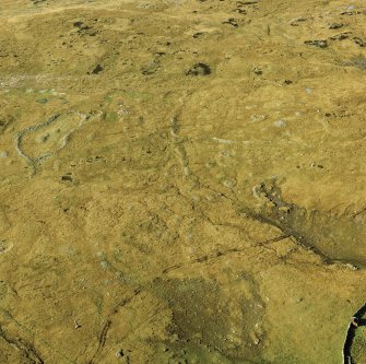 Oblique aerial view of Scord of Brouster