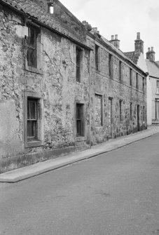 View of houses on E side of Back Wynd, Falkland.