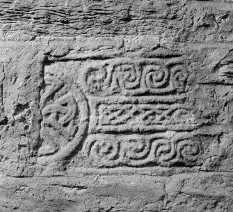 Detail of cross-slab fragment at Carnbee Farm.
 
