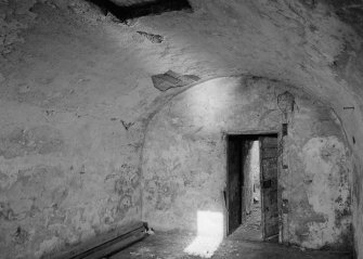 Interior view of St Serf's Church, Dysart, showing lower floor of tower.