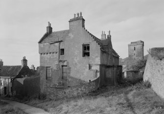 General view of The Anchorage, The Shore, Dysart, from NE with St Serf's Tower in the background.