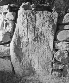 View of the Pictish symbol stone from Ballintomb, now at Finlarig.
 
