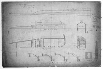 Edinburgh, Ponton Street, Slaughter house.
Plan and elevations of Hide and Taller Weighing houses and drains.