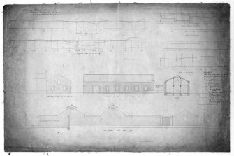 Edinburgh, Ponton Street, Slaughter house.
Elevation and section of sheds. YDA. 2376.3.