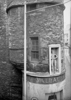 Elevated view of Wallace Tower (Benholm's Tower), Netherkirkgate, Aberdeen, from SE.