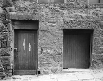 View of doorway on S Elevation, Wallace Tower (Benholm's Tower), Netherkirkgate, Aberdeen.