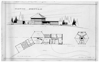 Site elevation and plans of proposed house for David Proven.