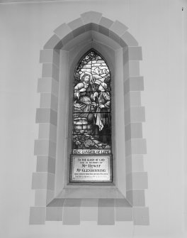 Interior.
Detail of stained glass window.