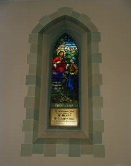 Interior.
Detail of stained glass window.