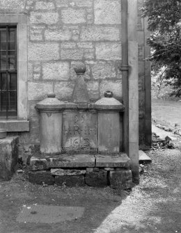 Detail of date plaque to rear of house.