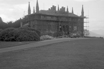 General view showing scaffolding.