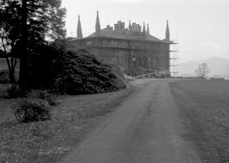 General view showing scaffolding.