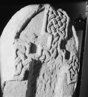 View of the cross-head on face A of the Pictish cross slab at Tower of Lethendy.
 
