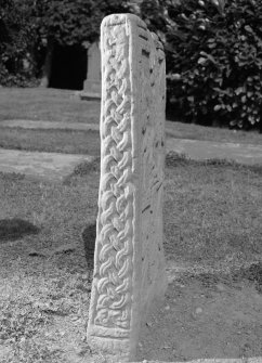 View of panel of the Benvie Pictish cross slab.